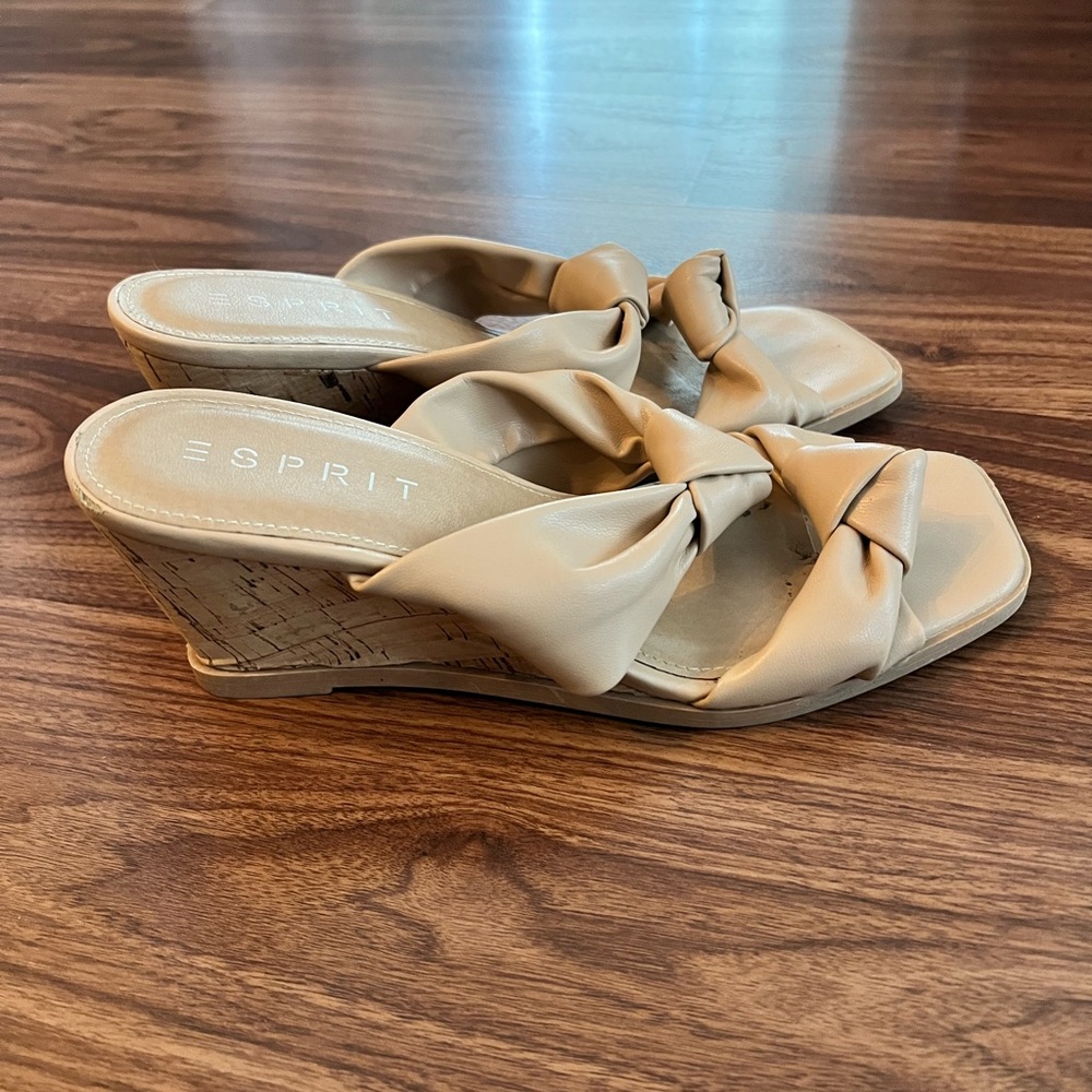 Esprit Beige Wedge Sandals